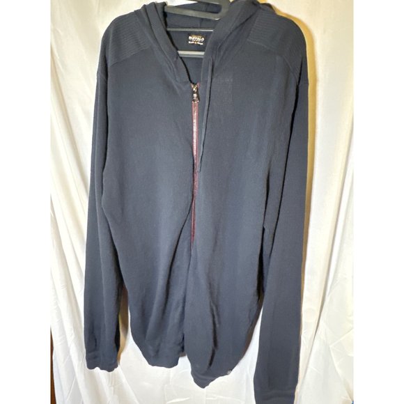 Buffalo David Bitton Men's Long-Sleeve Hoodie Sweater, Midnight Blue, XL, NWT - Picture 2 of 6